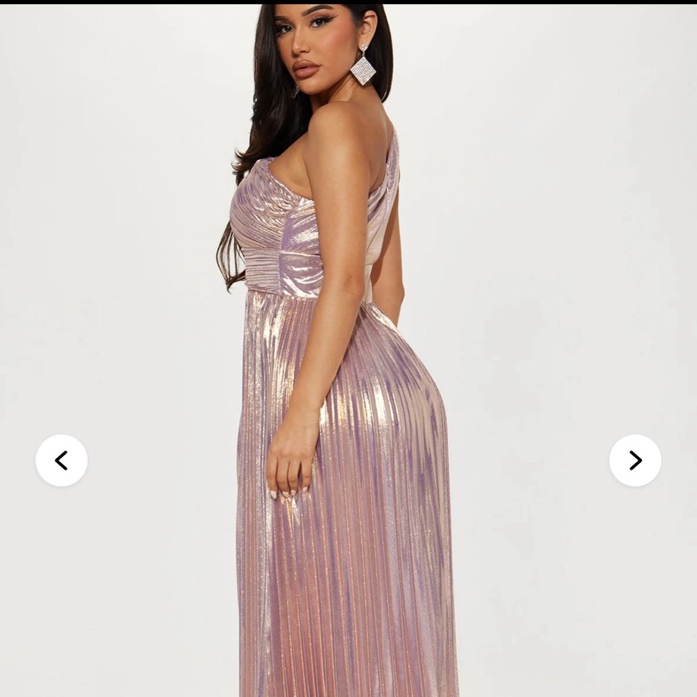 Fashion Nova Shimmering Rose Gold Maxi Dress - Picture 8 of 8